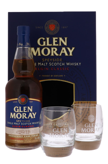 Image sur Glen Moray Classic Chardonnay Classic Cask Finish + 2 Verres 40° 0.7L