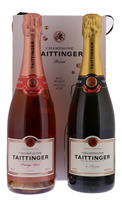 Image de Taittinger Brut Réserve + Prestige Rosé en coffret 12° 1.5L