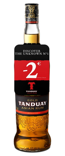 Image sur Tanduay Gold Rum + Bon 2 € 40° 0.7L