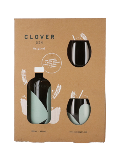 Image sur Clover Gin Giftbox (Clover Gin 50 cl + Jigger + 2 Verres) 40° 0.5L