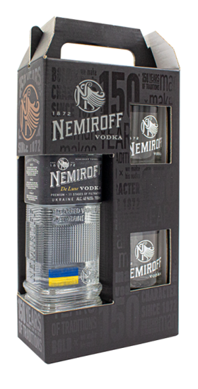 Image sur Nemiroff De Luxe Vodka + 2 Verres 40° 0.7L