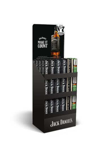 Image sur Display 72 Jack Daniel's 70 cl Mix (48 Old N°7 + Metal GBX, 12 Honey + Metal GBX, 12 Apple + Metal Glass) 38.33° 50.4L