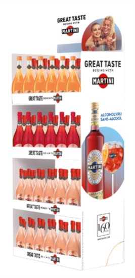 Image sur Display 78 Martini Sparkling 75 cl Mix (60 Bellini, 12 Rossini, 6 Mimosa) 8° 58.5L